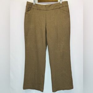 Worthington Women's Brown Tan Houndstooth Stretchy Pants Size 16